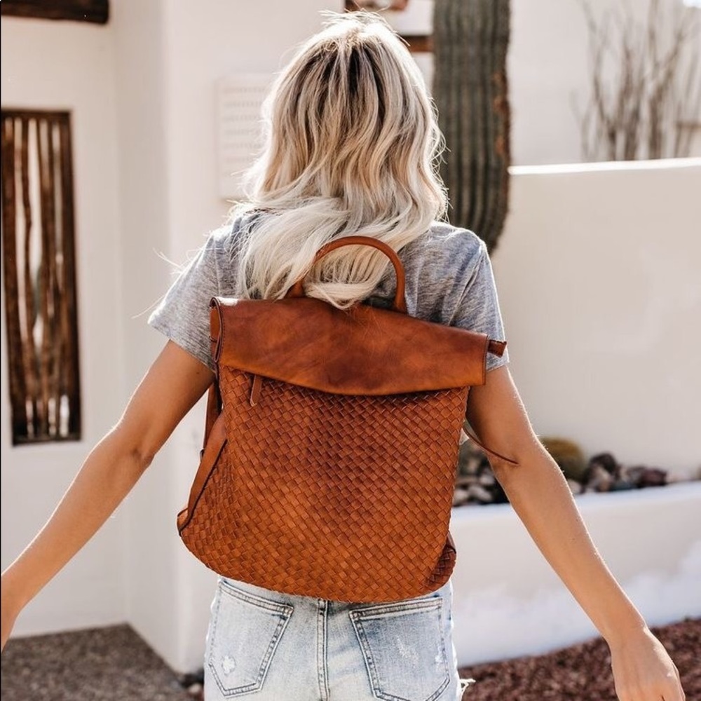 NWT Another Adventure Woven Tan Backpack